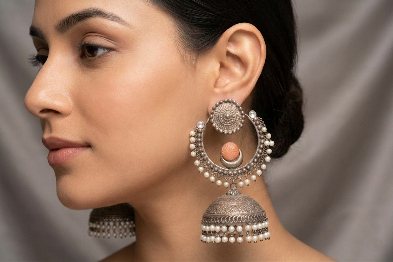 Peach Jhumkas