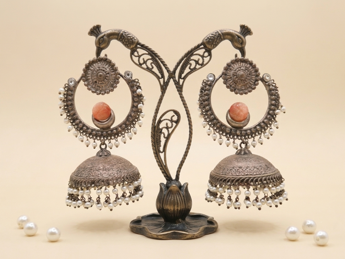 Peach Jhumkas