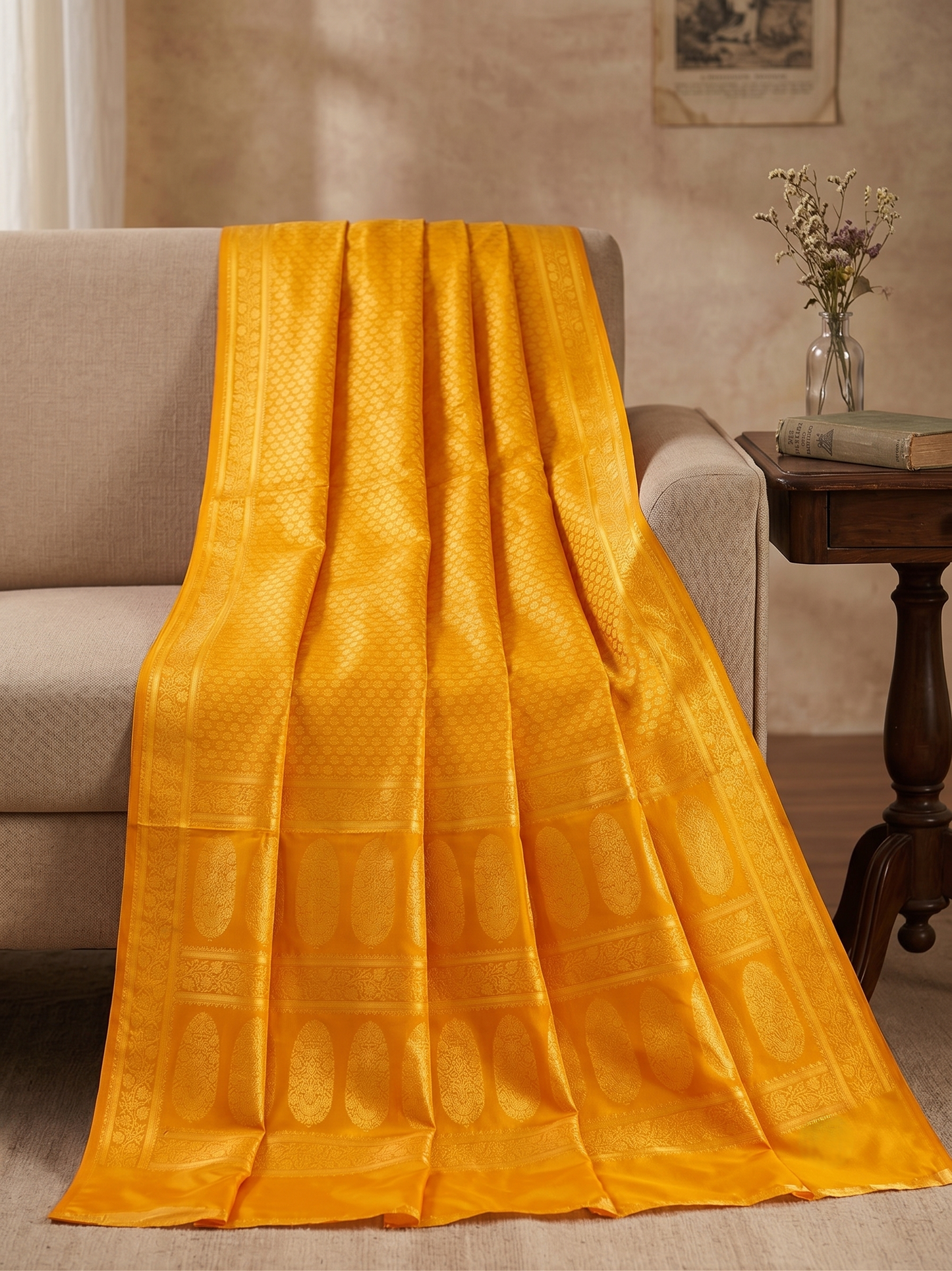 Mashru Banarasi Saree with Self-Woven Booties