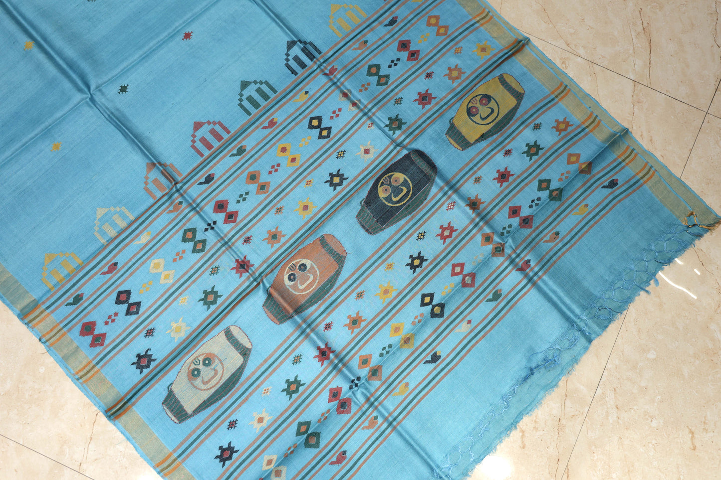 Pure Tussar Silk Saree with Woven Pallu