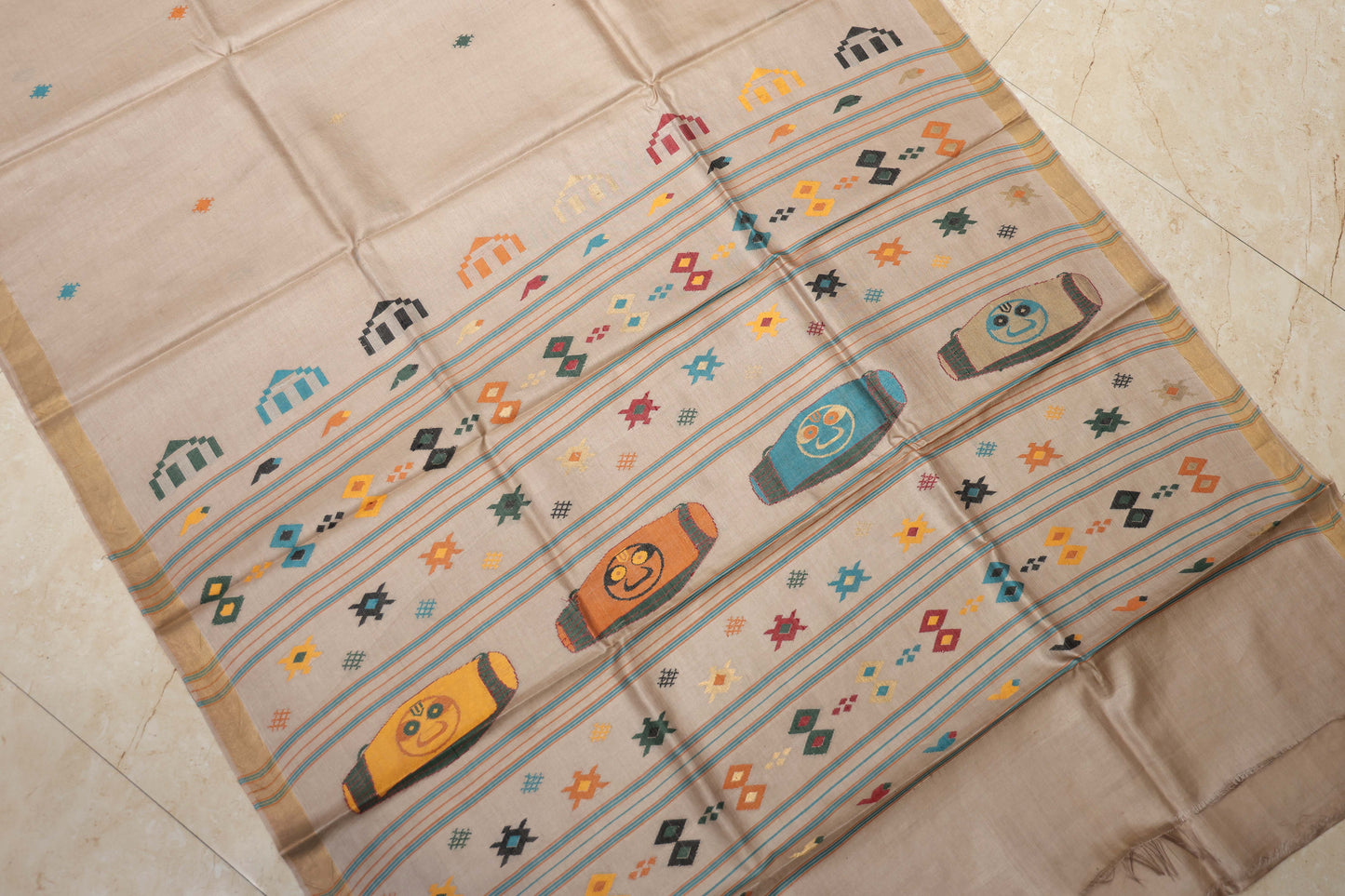 Pure Tussar Silk Saree with Woven Pallu