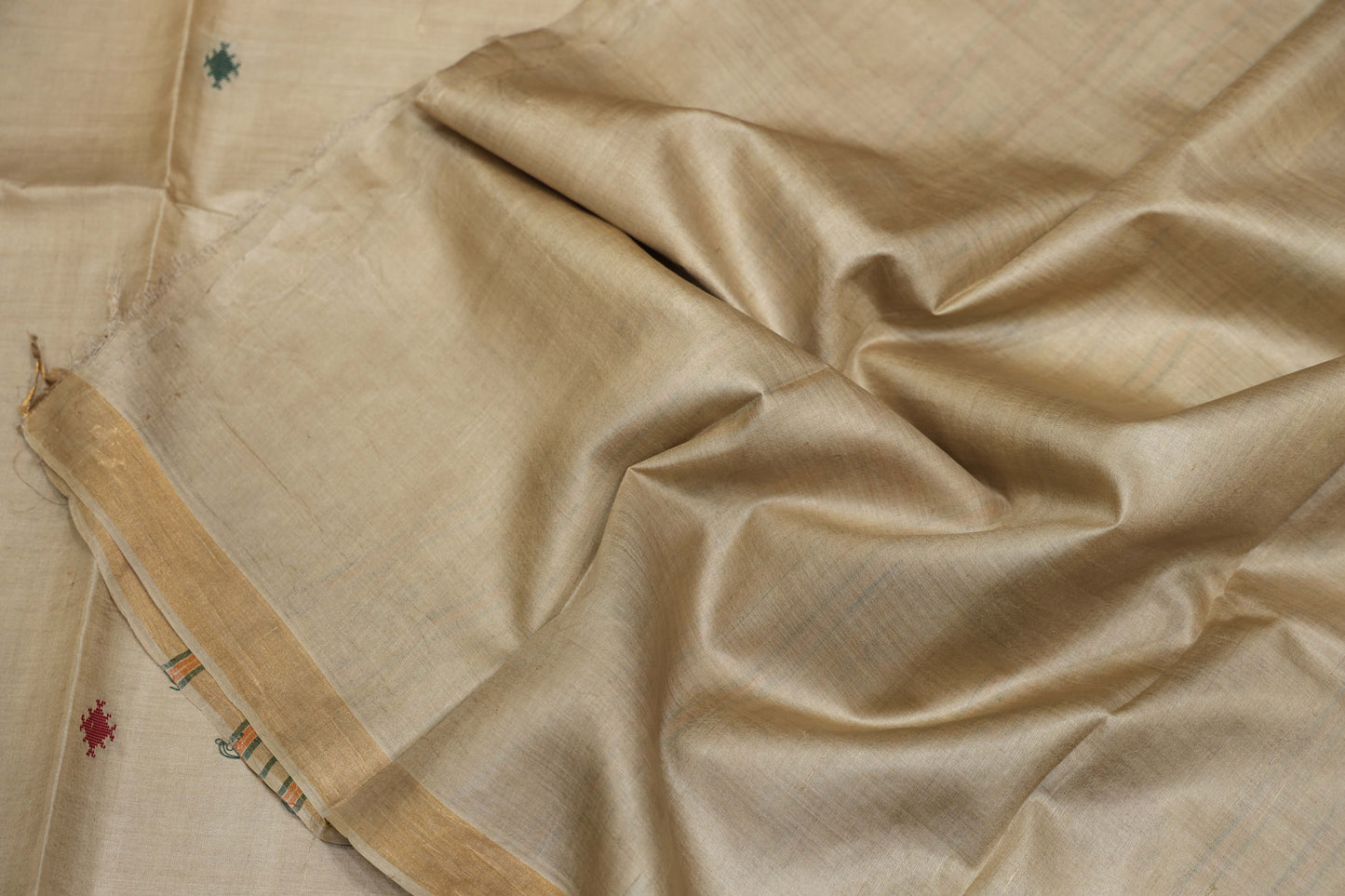 Pure Tussar Silk Saree with Woven Pallu