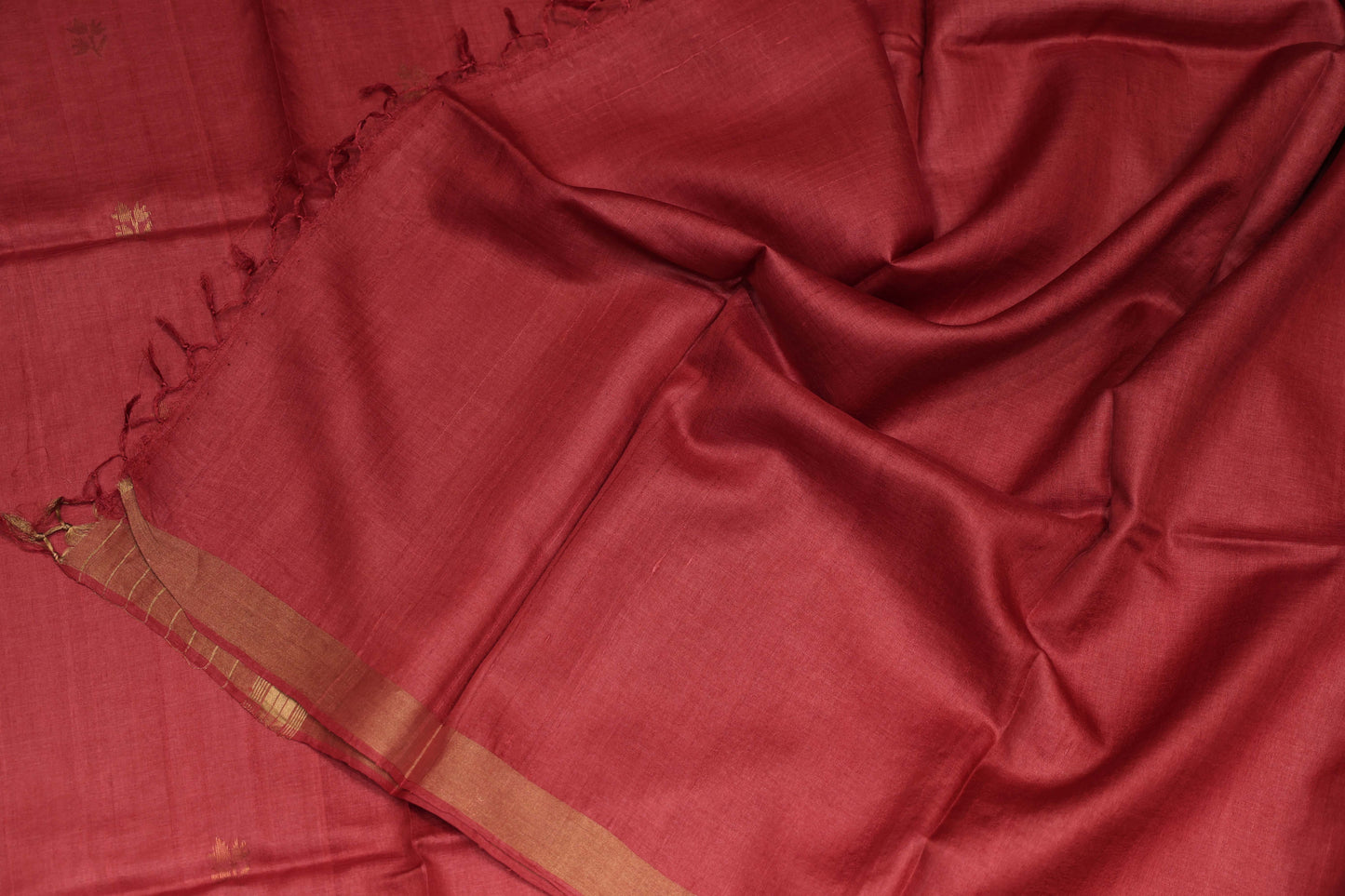Pure Tussar Silk Saree with Leaf Motifs