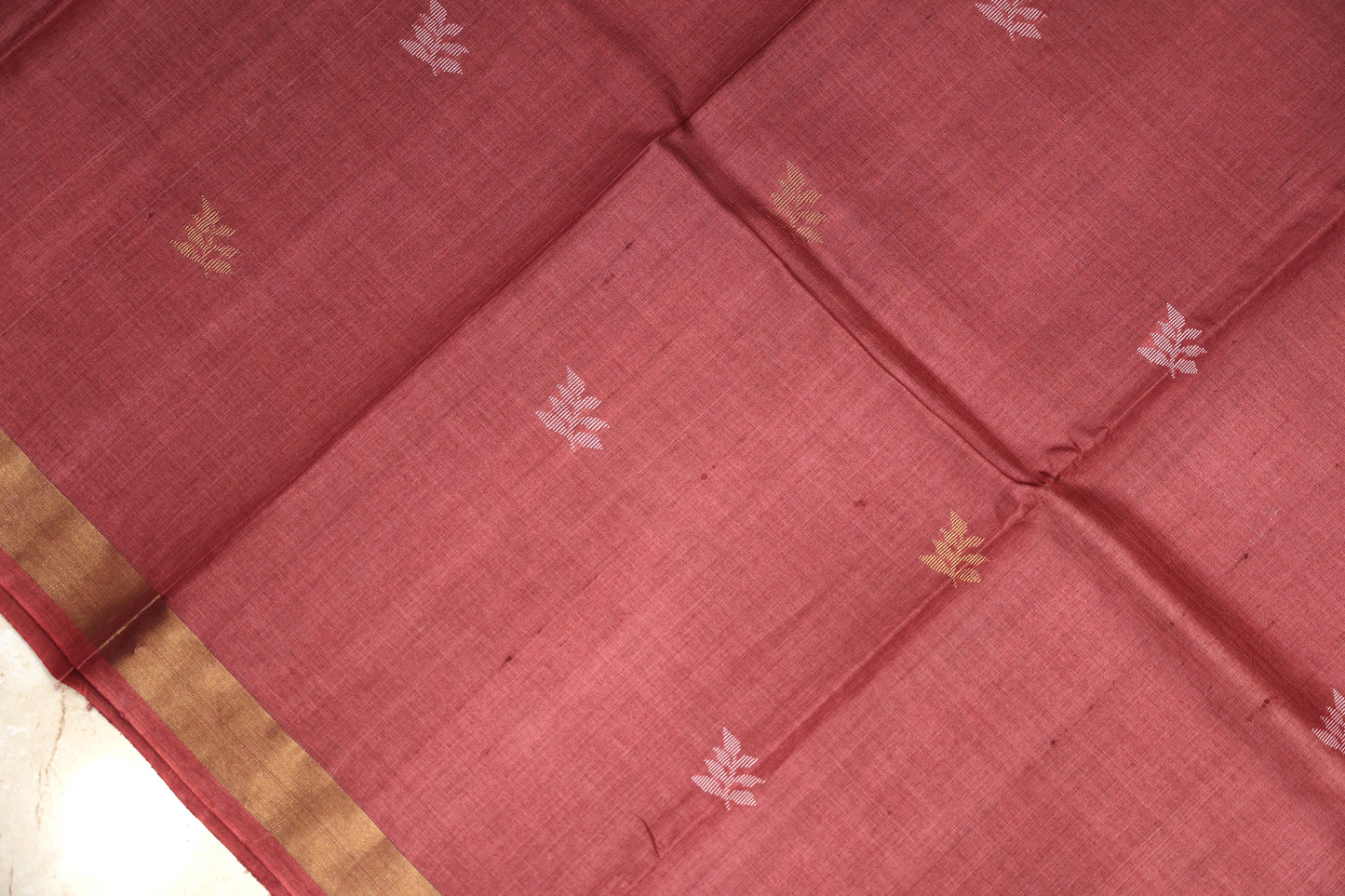 Pure Tussar Silk Saree with Zari–Resham Woven Pallu