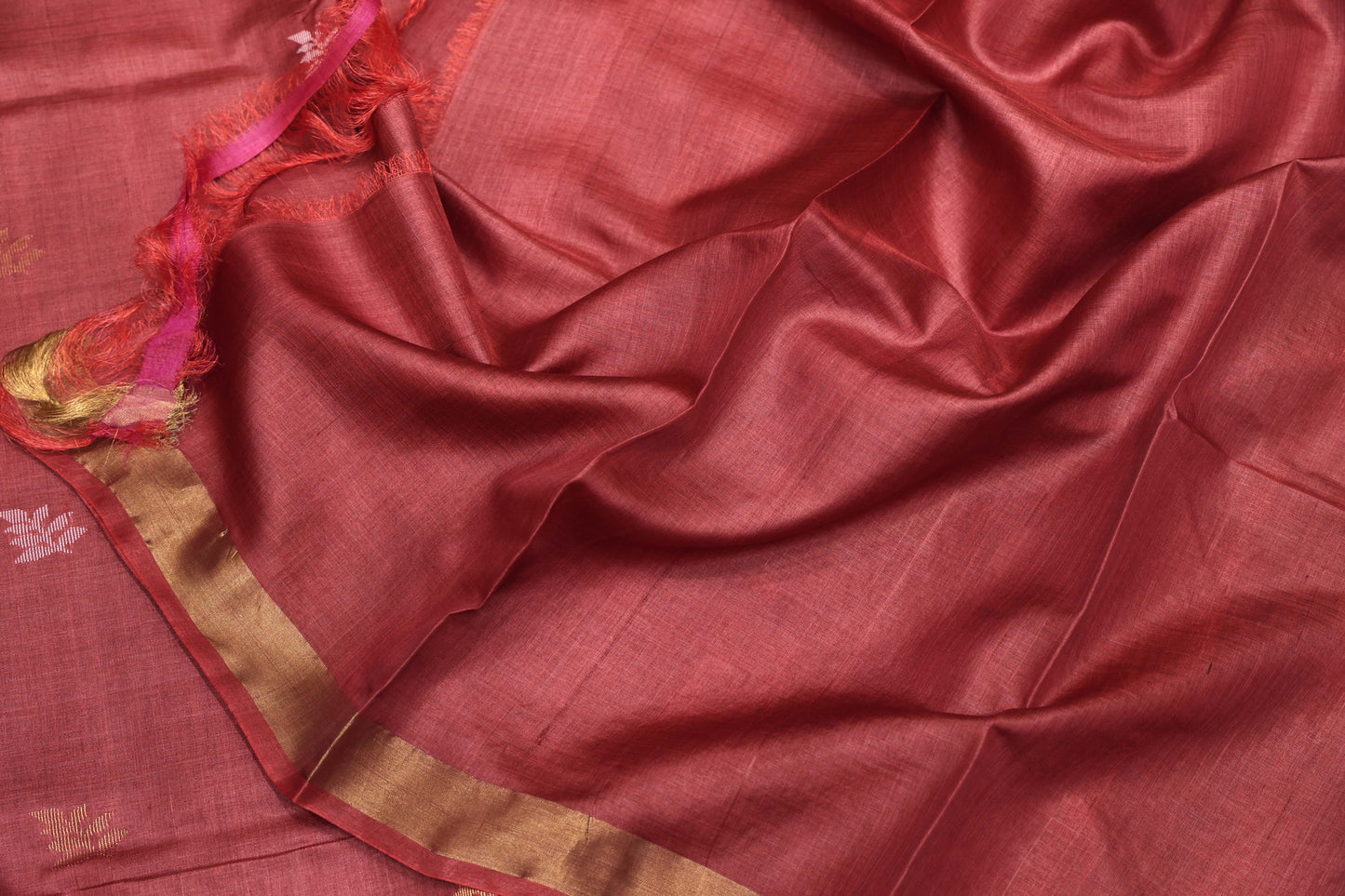 Pure Tussar Silk Saree with Zari–Resham Woven Pallu