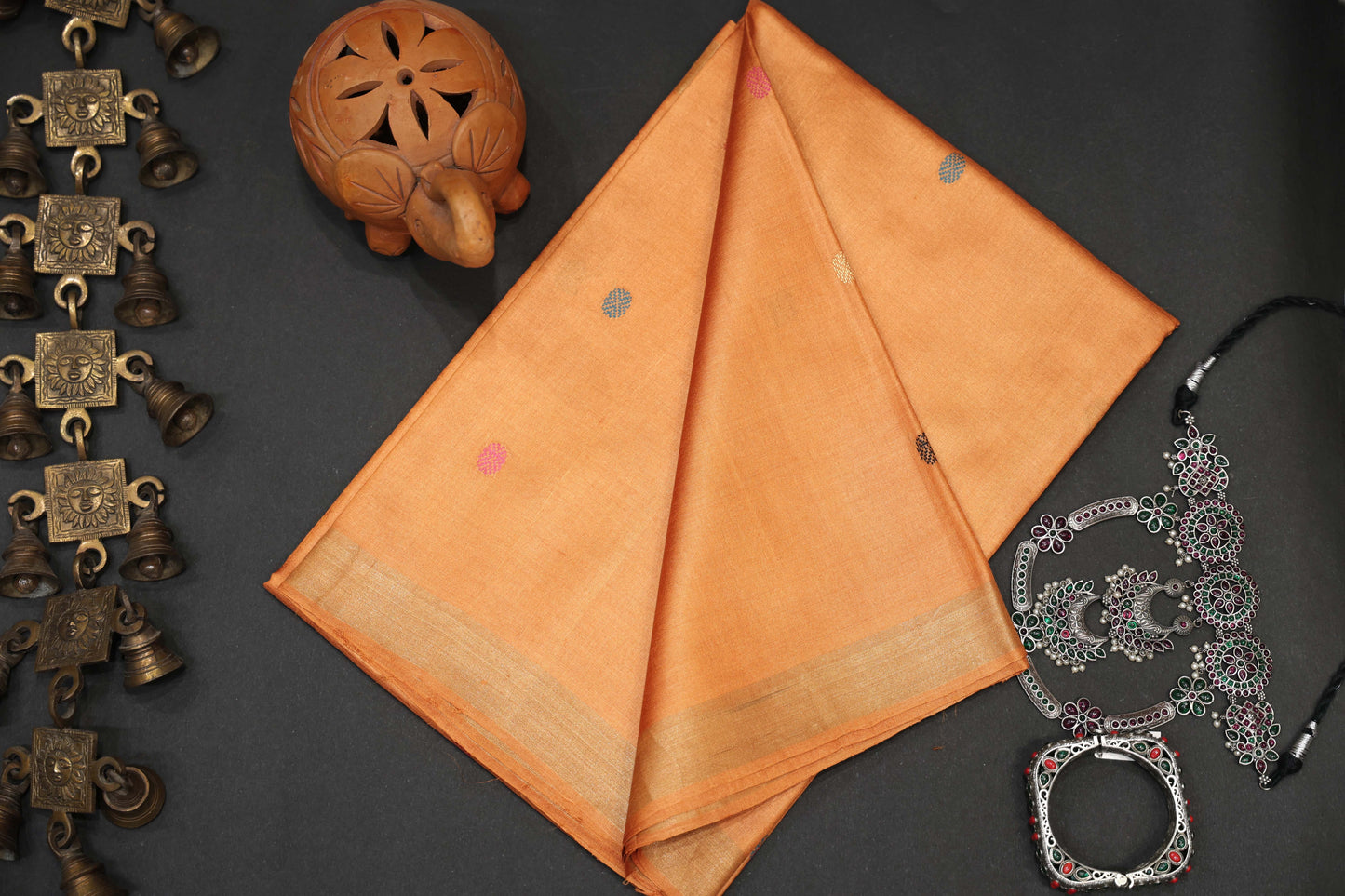 Pure Tussar Silk Saree with Woven Pallu
