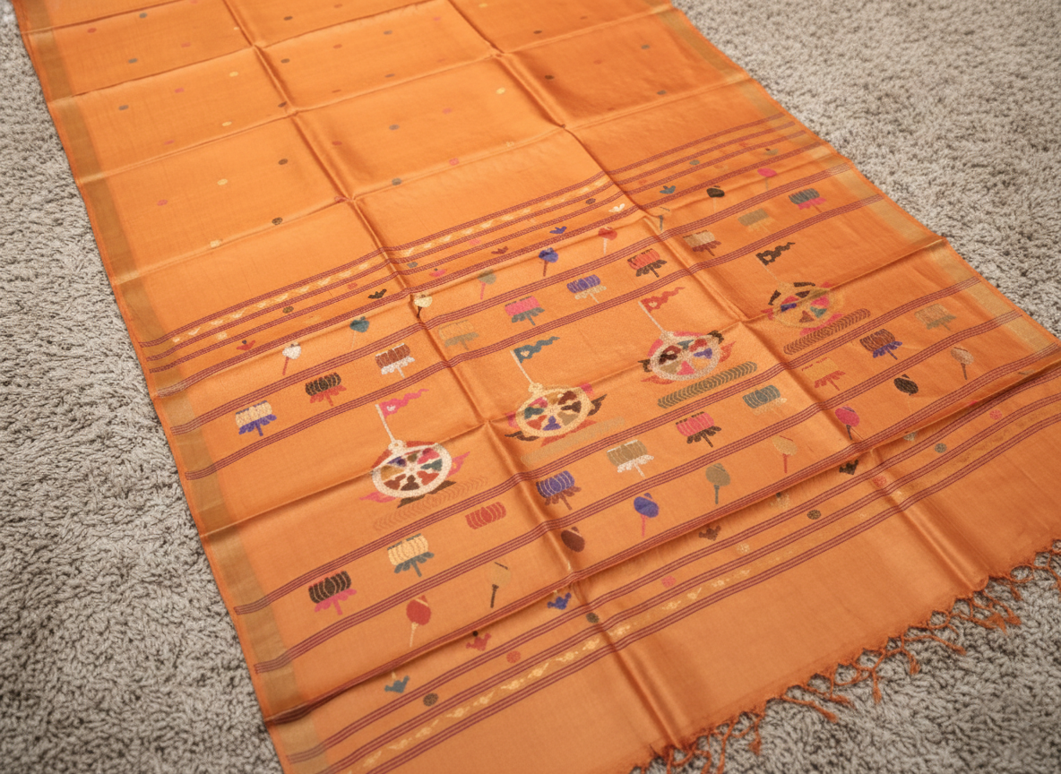 Pure Tussar Silk Saree with Woven Pallu