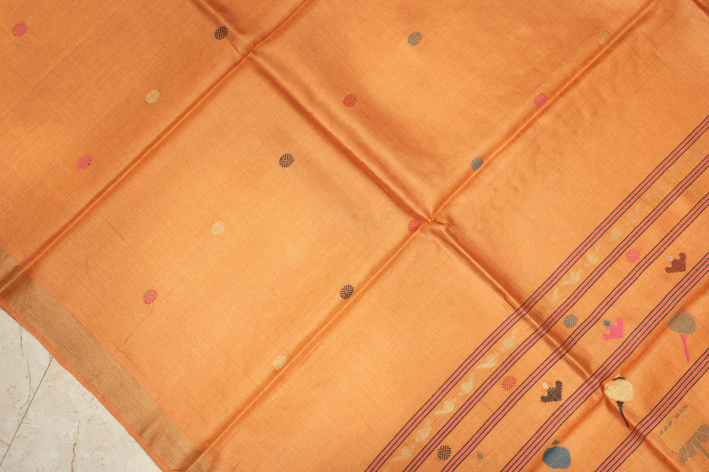Pure Tussar Silk Saree with Woven Pallu