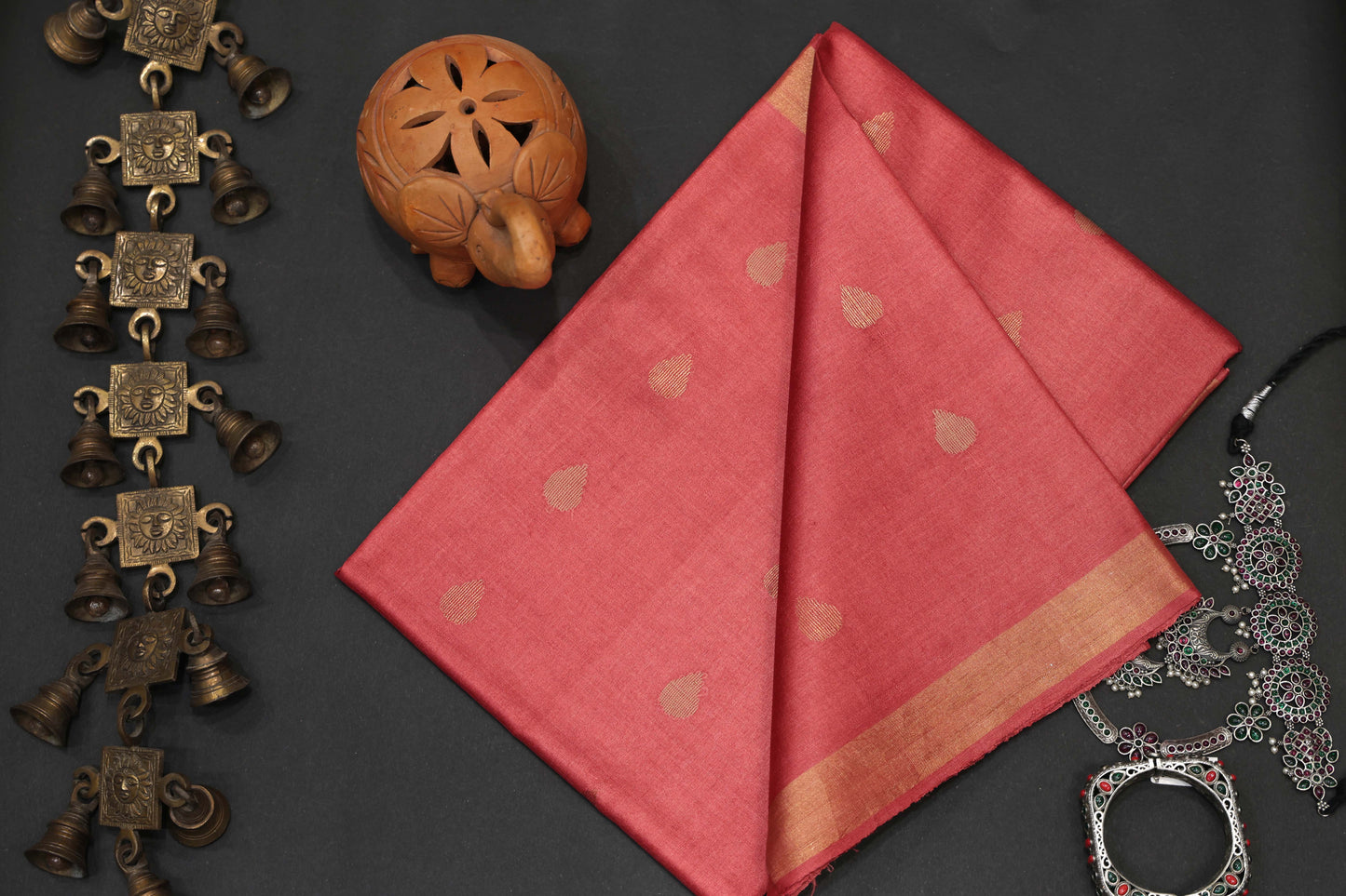 Pure Tussar Silk Saree with Swan Woven Pallu
