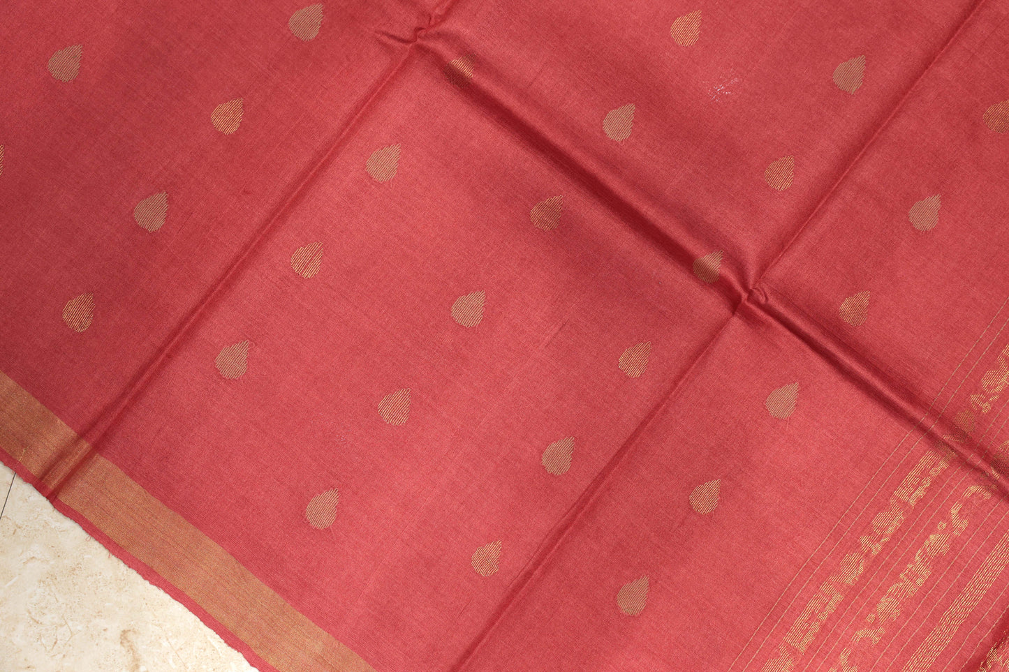 Pure Tussar Silk Saree with Swan Woven Pallu