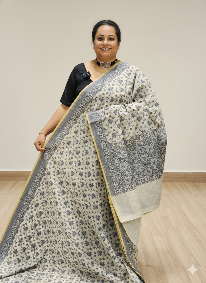 Kora Cotton Banarasi Saree