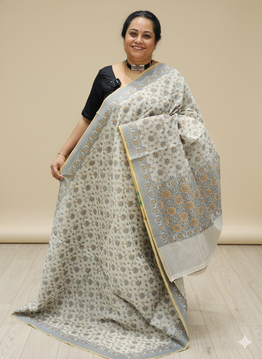 Kora Cotton Banarasi Saree