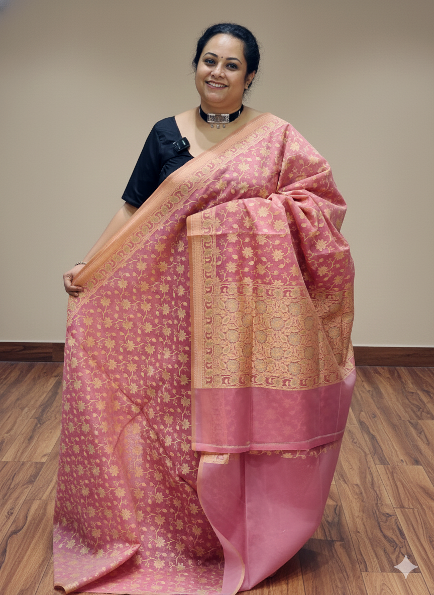 Kora Cotton Banarasi Saree