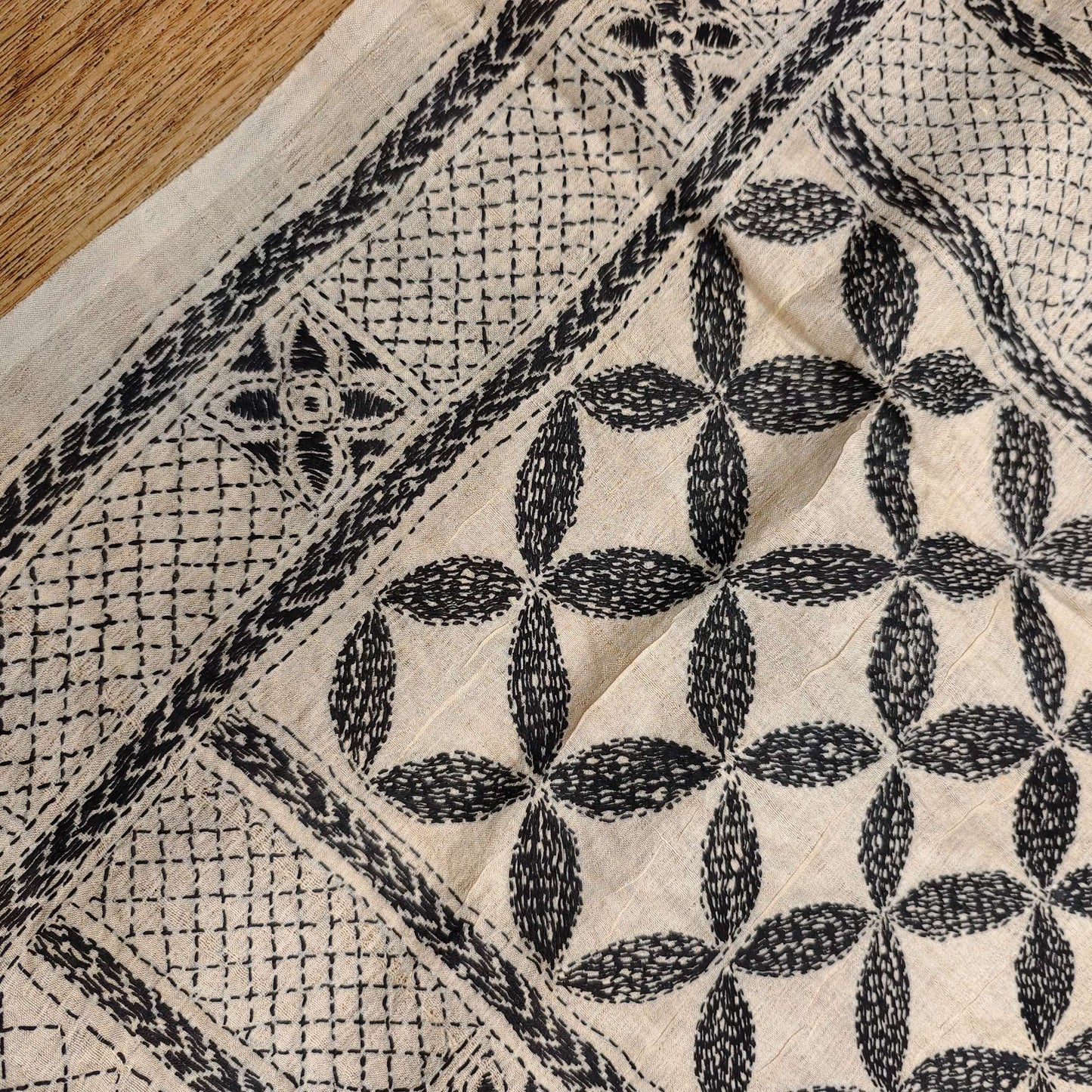 Kantha Stitch on pure Tussar