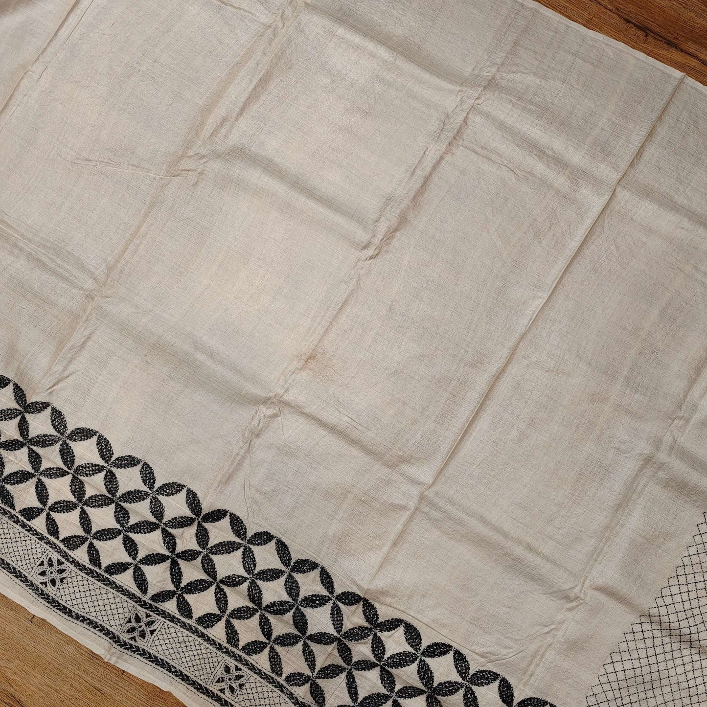 Kantha Stitch on pure Tussar