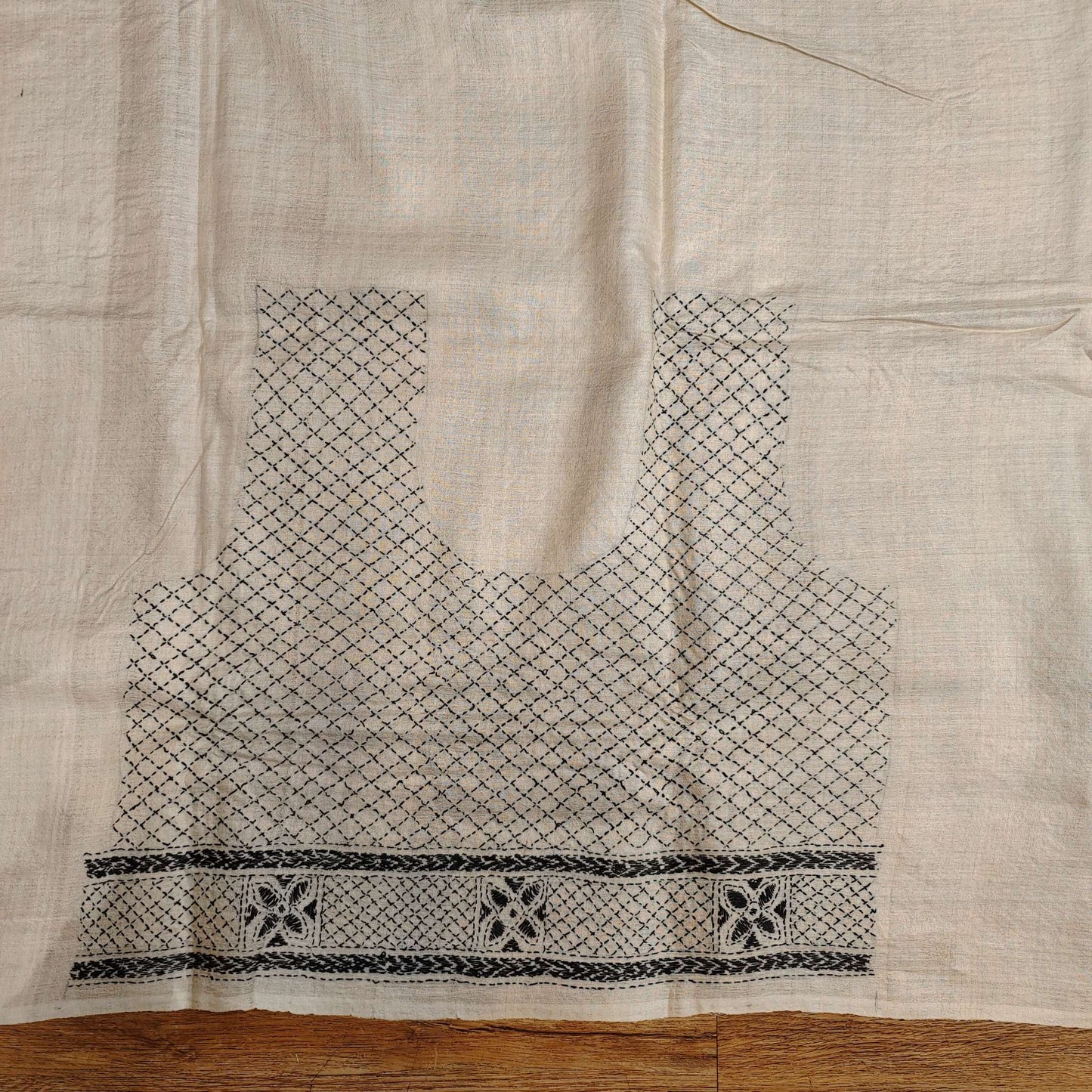 Kantha Stitch on pure Tussar