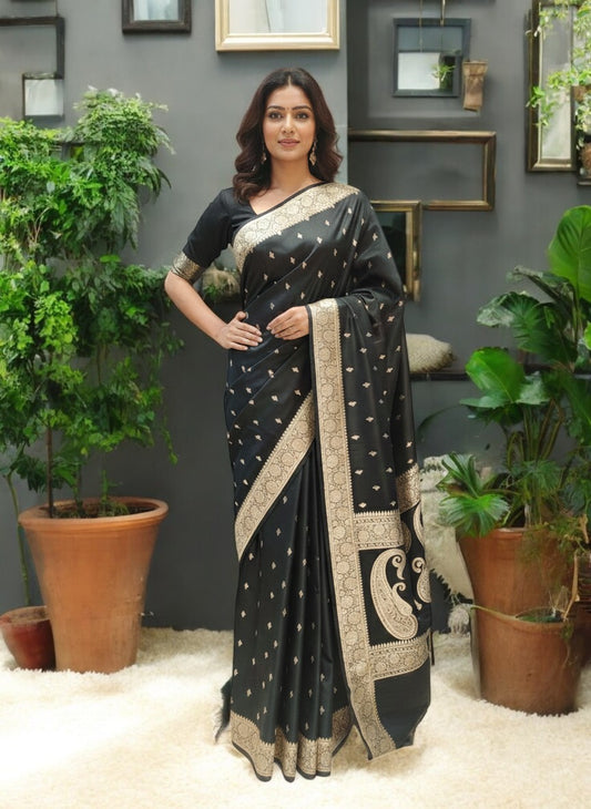 Mashru Banarasi Saree with Paisley Pallu