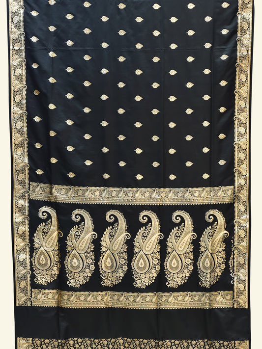 Mashru Banarasi Saree with Zari Booties and Paisley Pallu