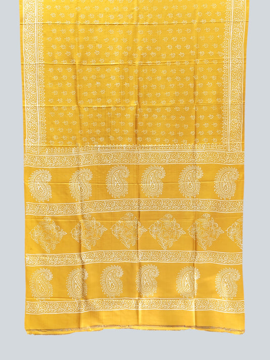 Pure Bishnupuri Silk Saree with Traditional Block Print