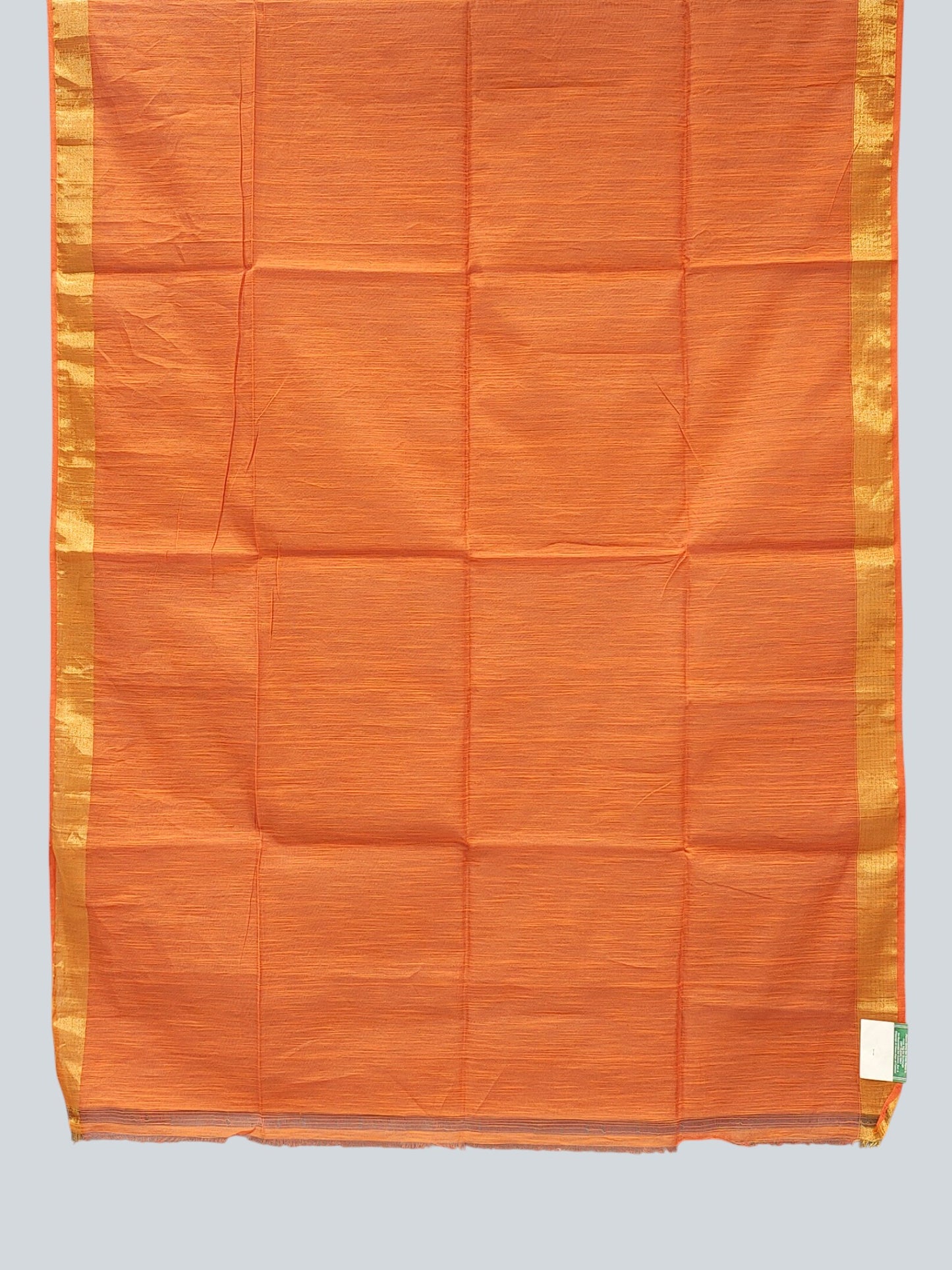 Matka Muslin Saree with All-Over Booties and Golden Border