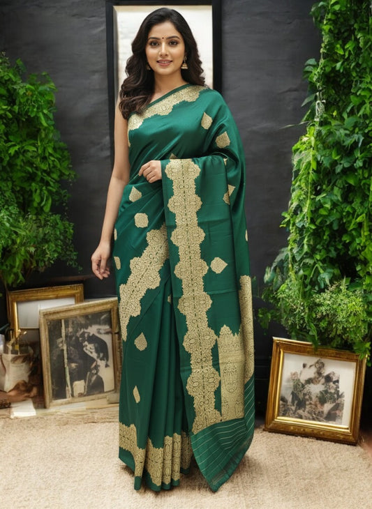 Katan Silk Saree with Rich Intricate Border and Pallu