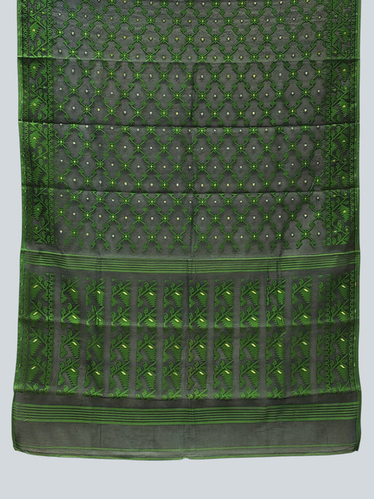 Dhakai Jamdani Saree with Self Woven Work & Zari Booties