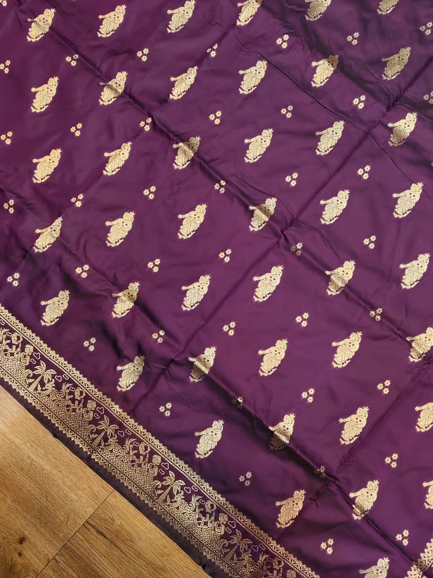 Purple Swarnachari Blend Saree