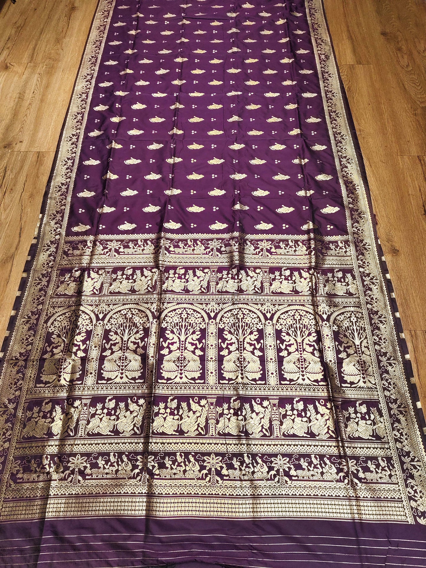 Purple Swarnachari Blend Saree