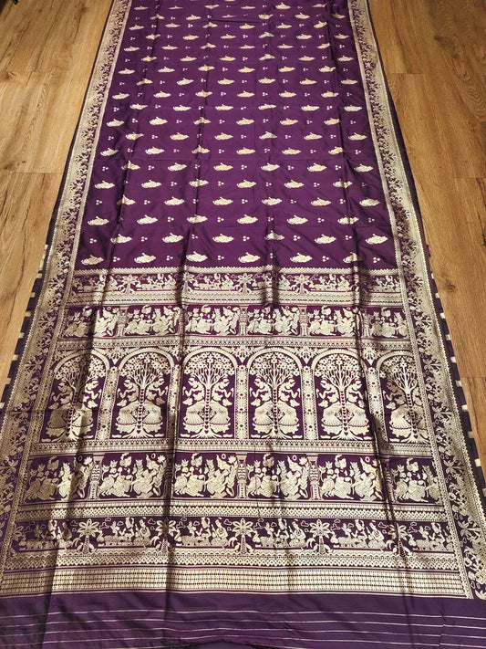 Purple Swarnachari Blend Saree