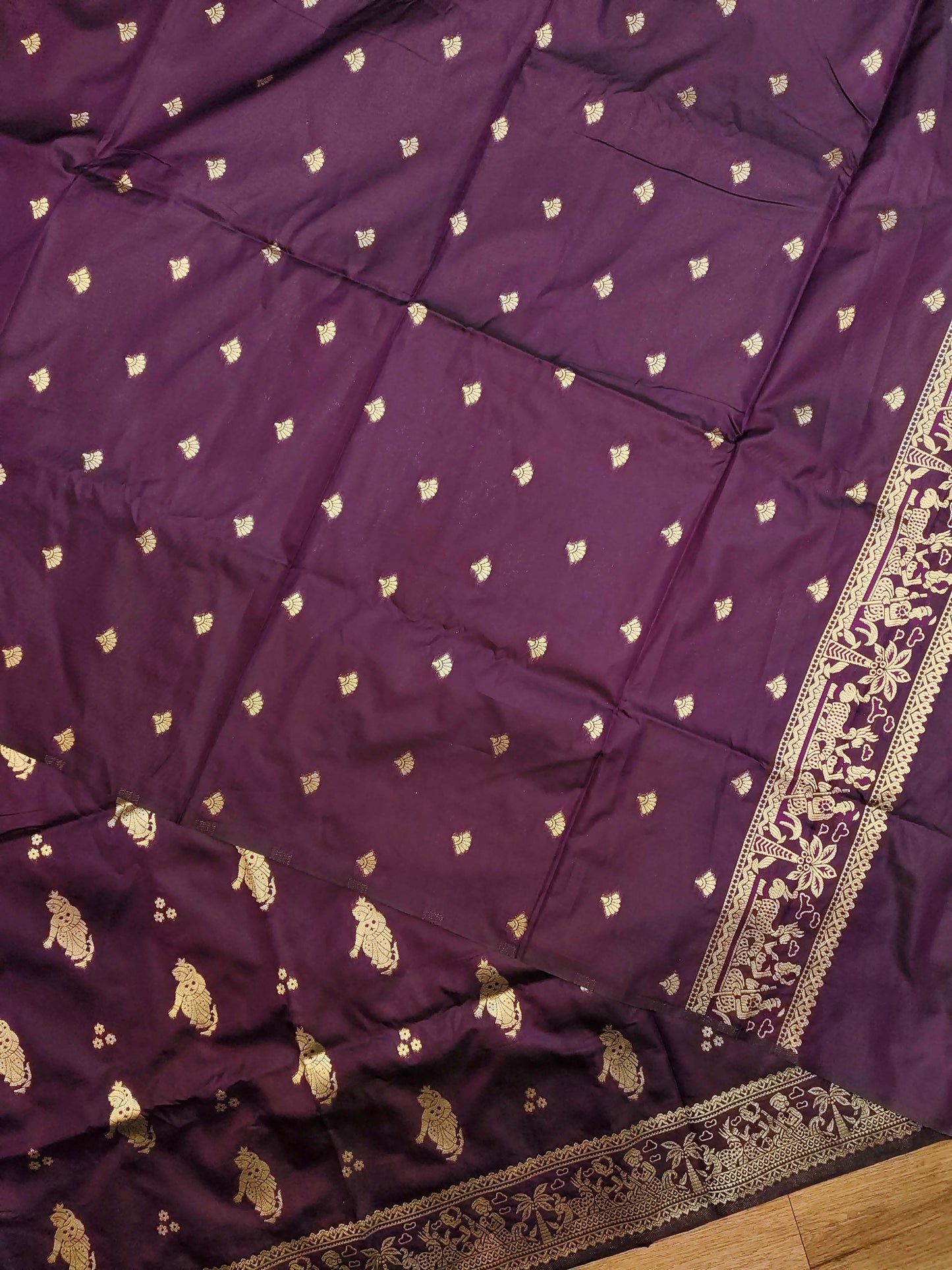 Purple Swarnachari Blend Saree