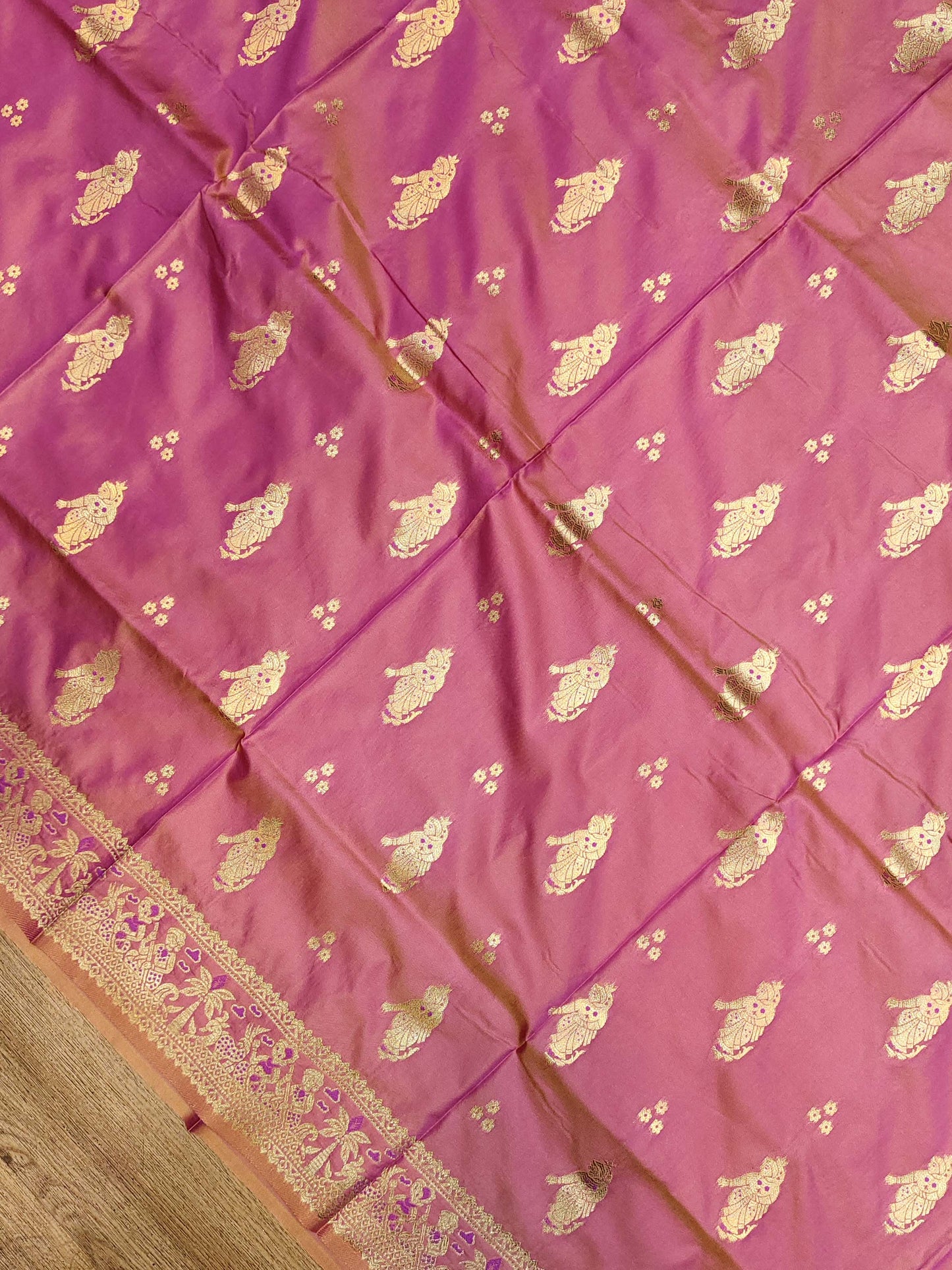Pink Swarnachari Blend Saree