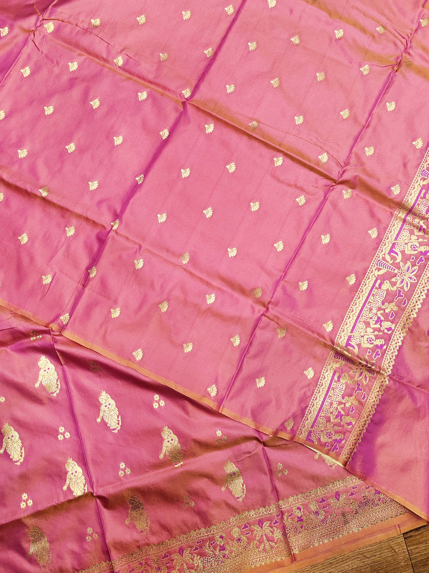 Pink Swarnachari Blend Saree
