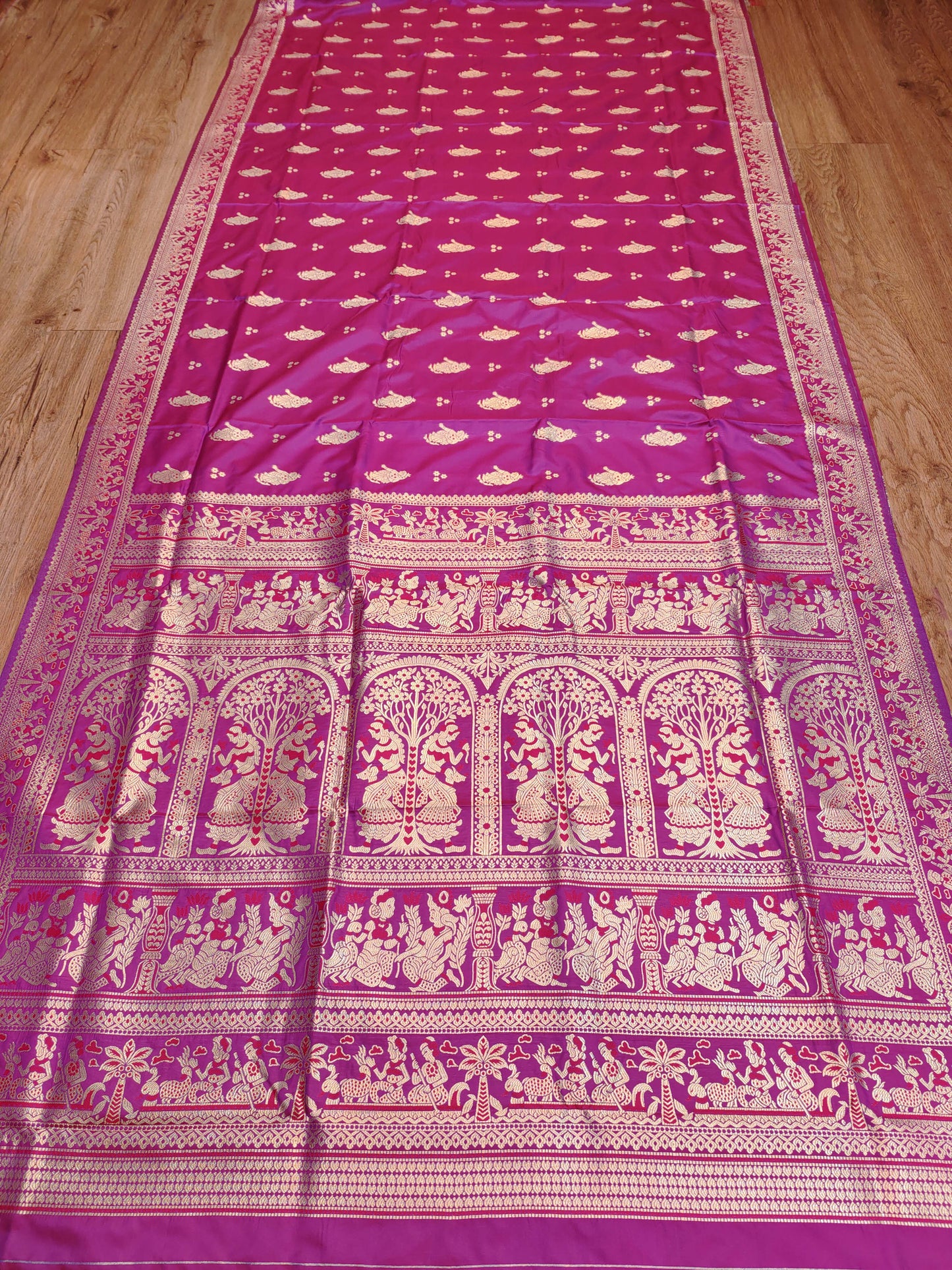 Magenta Swarnachari Blend Saree