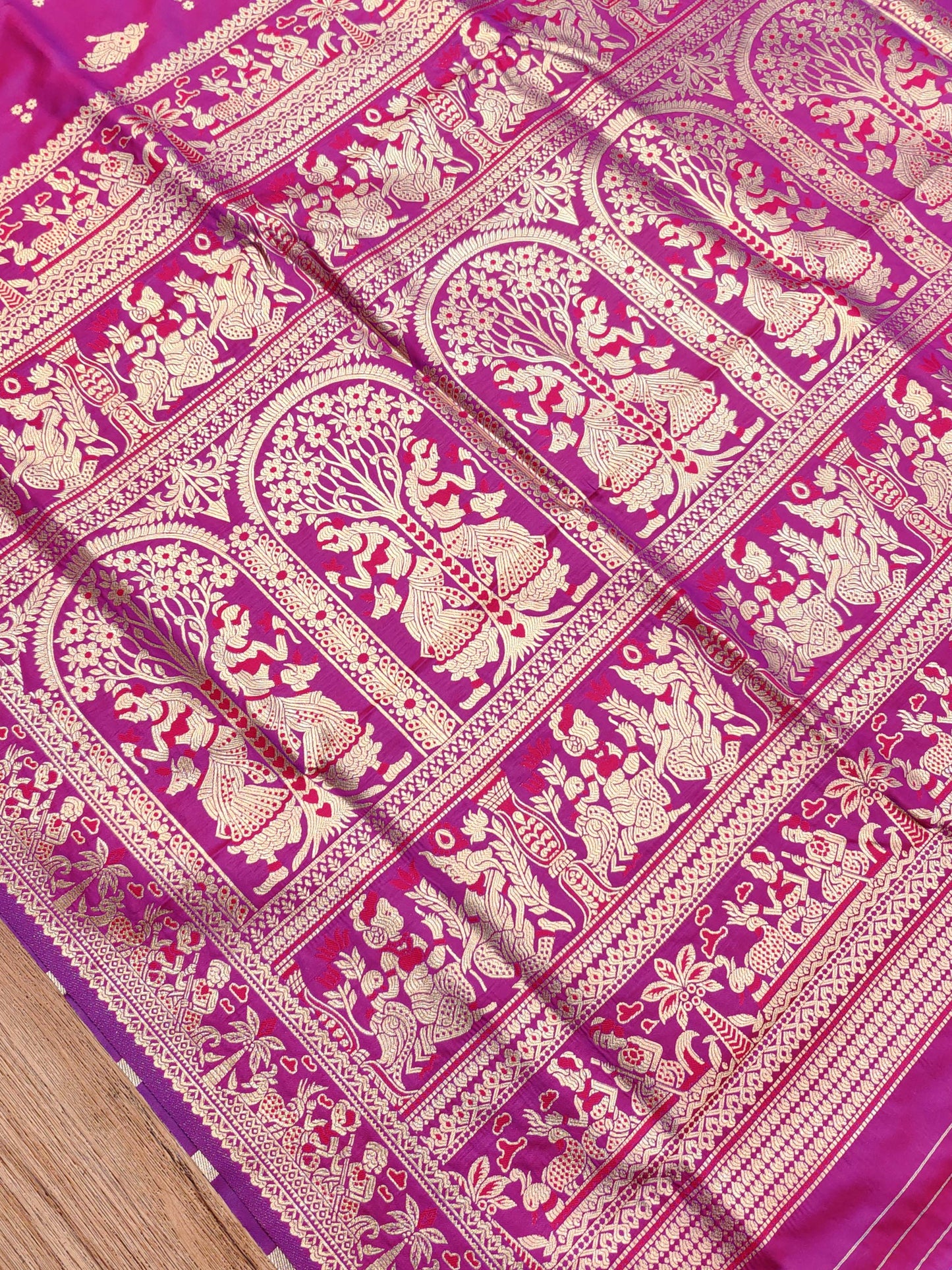 Magenta Swarnachari Blend Saree