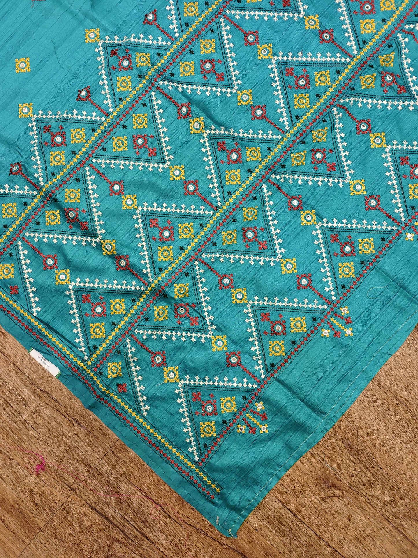 Gujarati Stitch on Blend Tussar Silk
