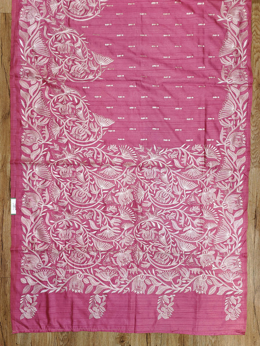 Embroidery on Blend Tussar Silk