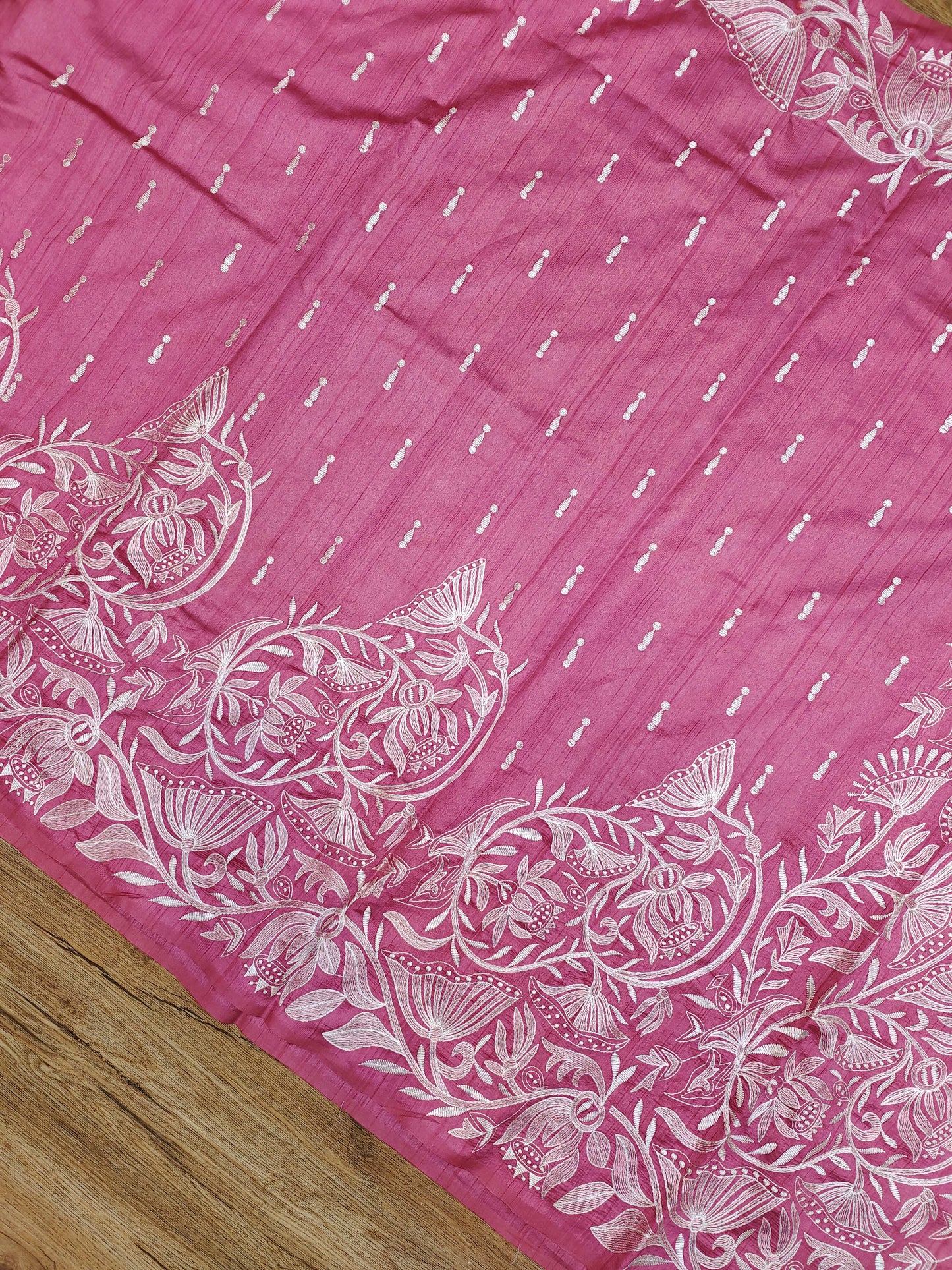 Embroidery on Blend Tussar Silk