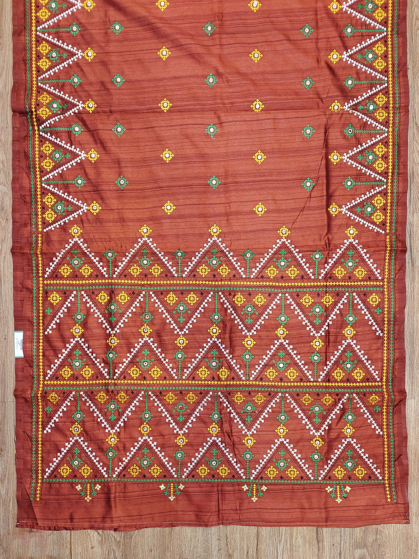Gujarati Stitch on Blend Tussar Silk