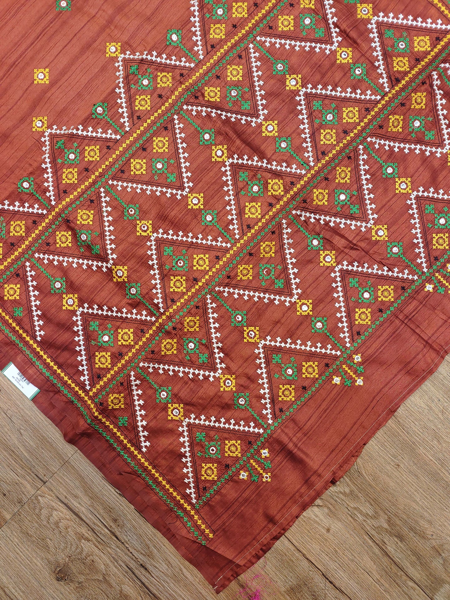 Gujarati Stitch on Blend Tussar Silk