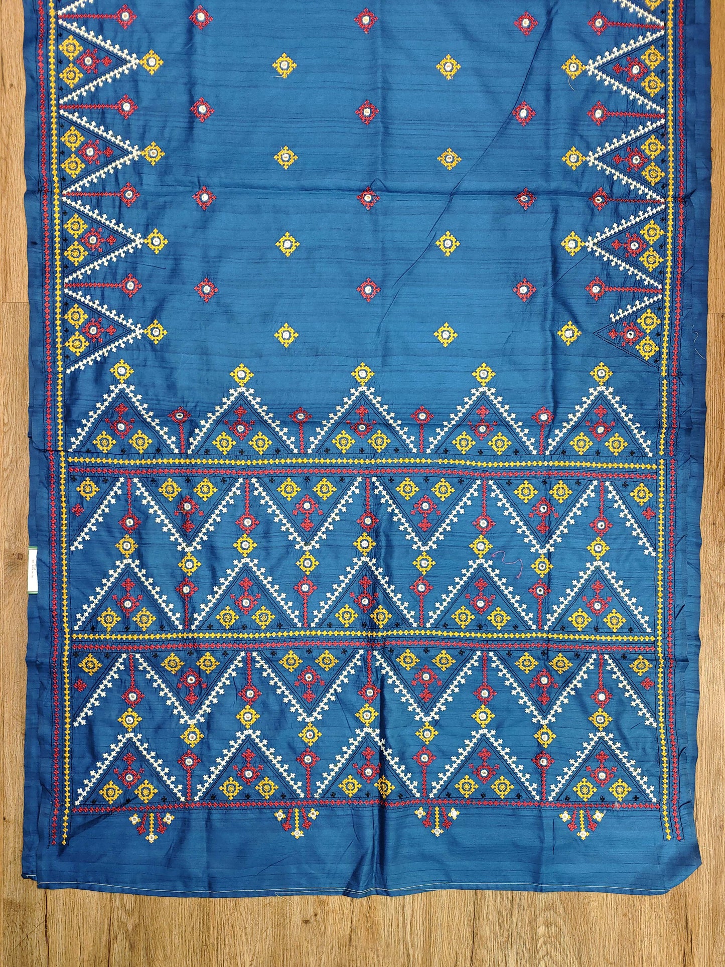 Gujarati Stitch on Blend Tussar Silk