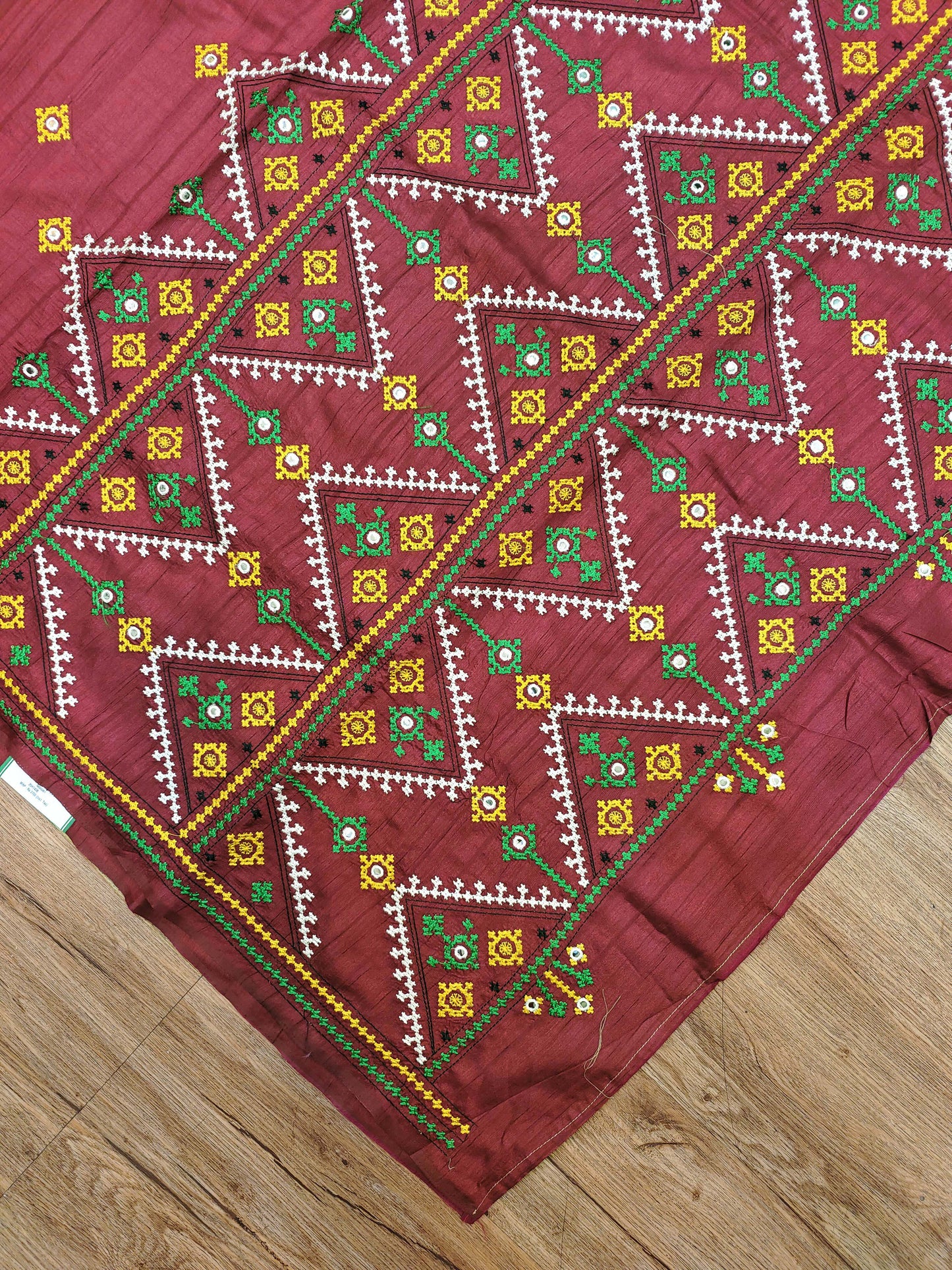 Gujarati Stitch on Blend Tussar Silk