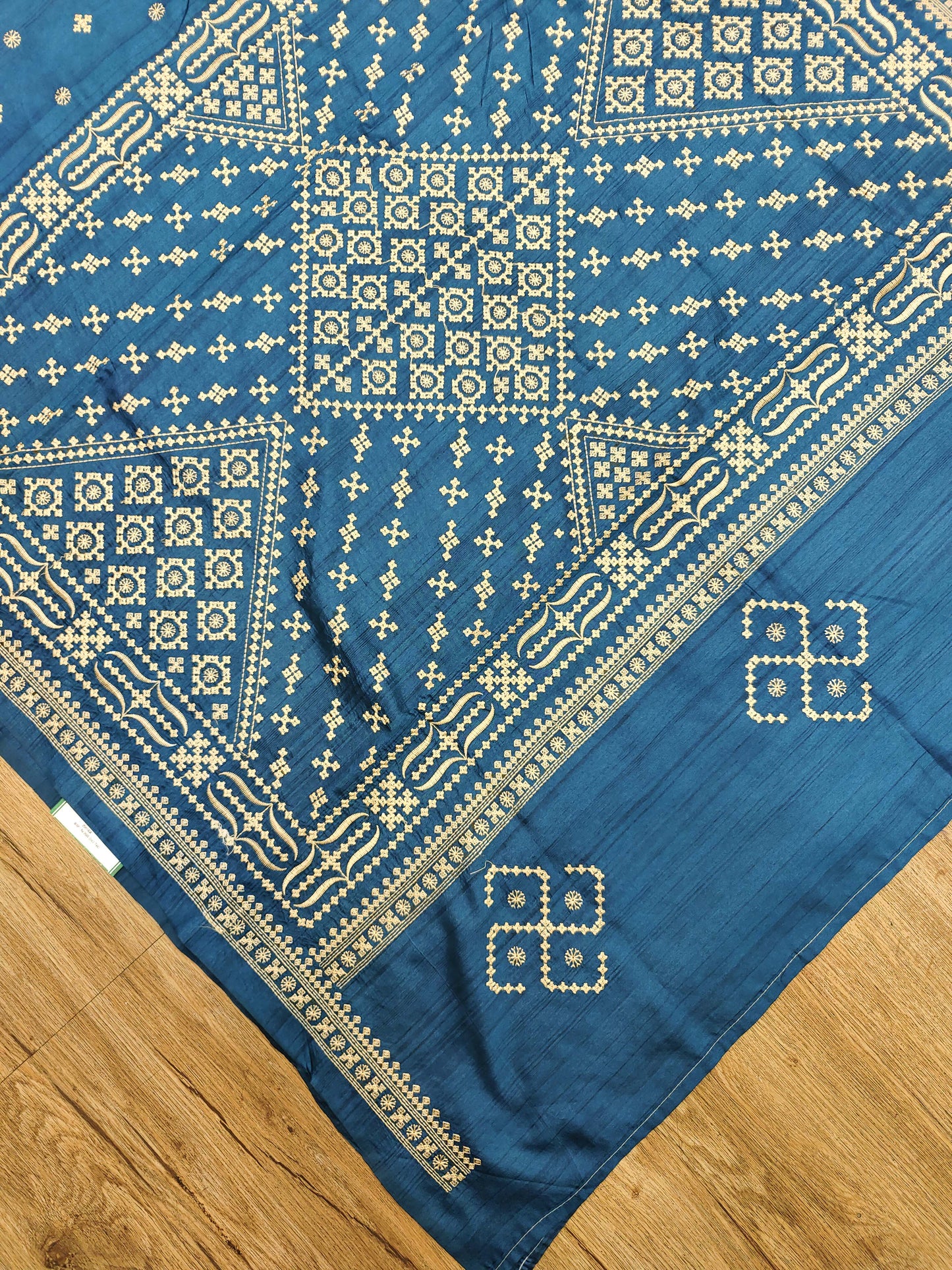 Gujarati Stitch on Blend Tussar Silk