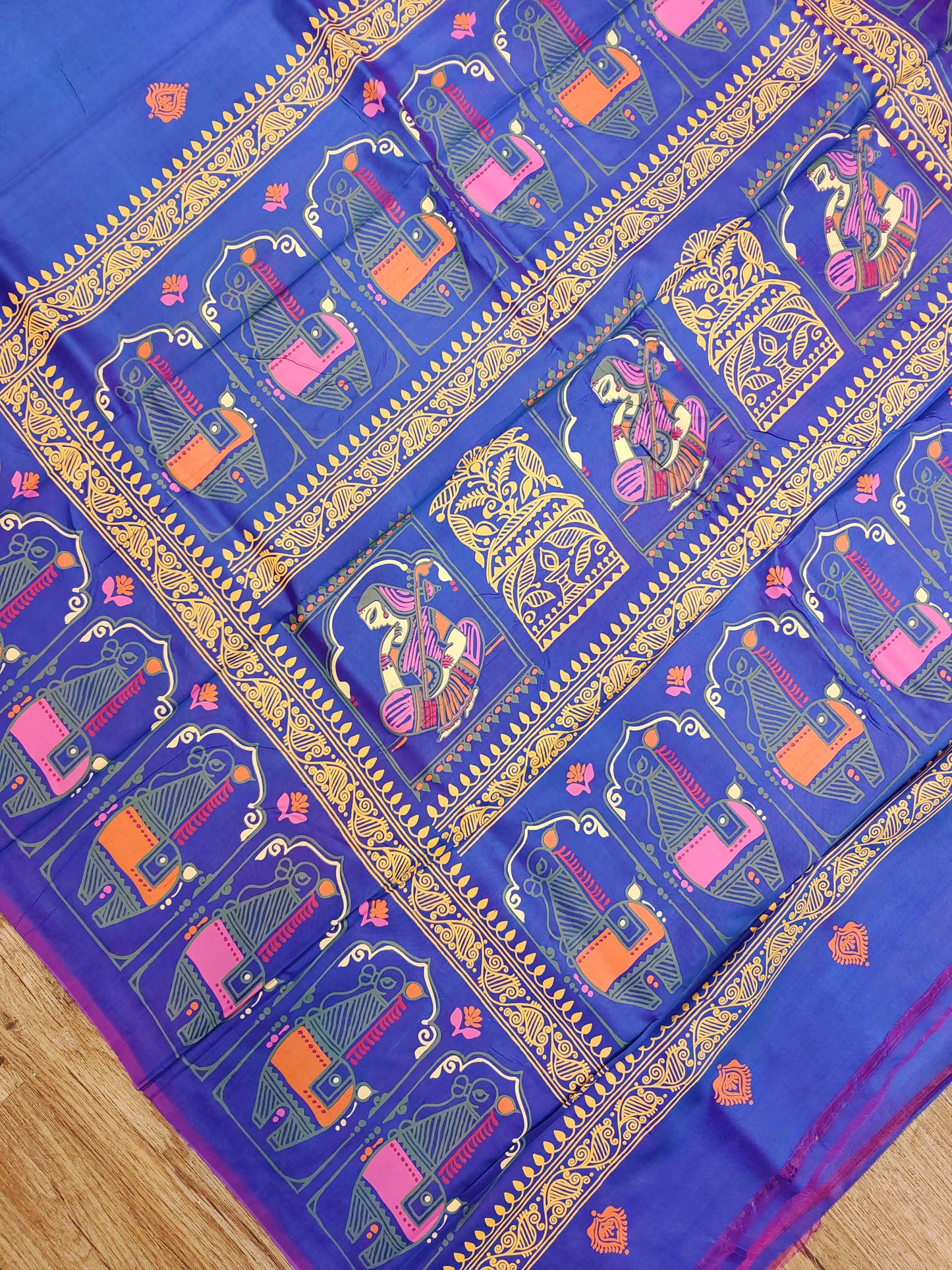 Jamini Roy Inspired Bishnupuri Silk Saree