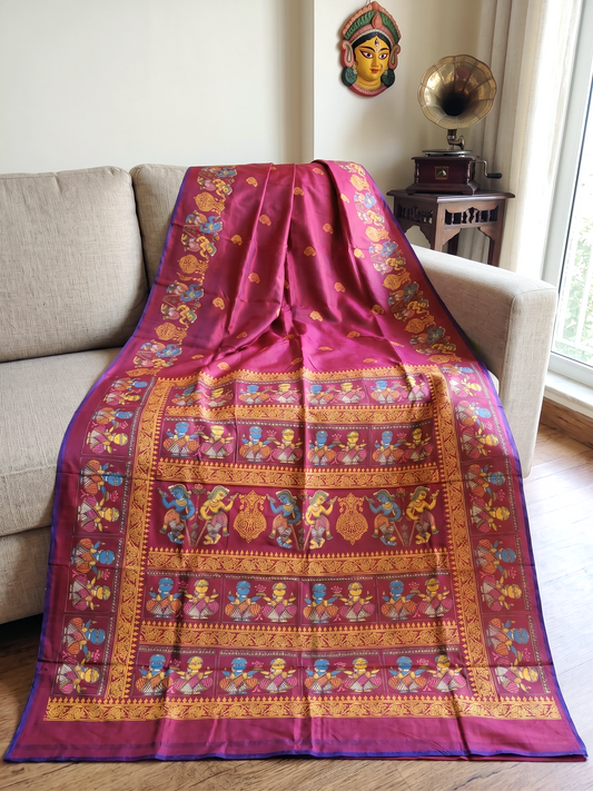 Jamini Roy Inspired Bishnupuri Silk Saree