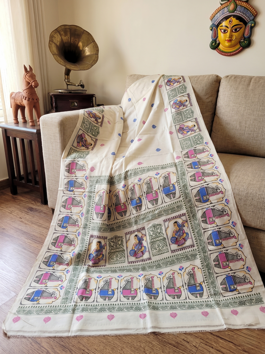 Jamini Roy Inspired Bishnupuri Silk Saree