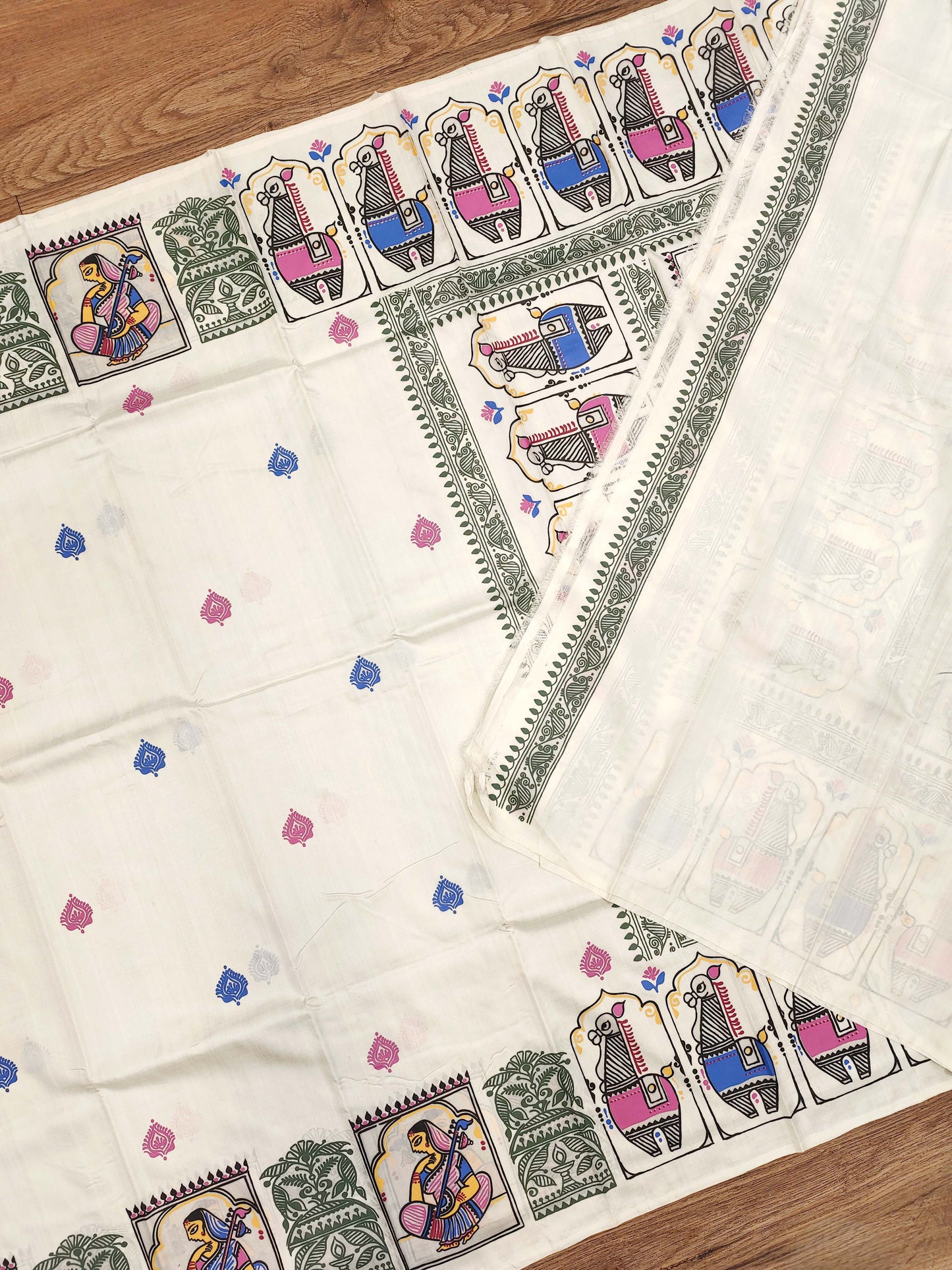 Jamini Roy Inspired Bishnupuri Silk Saree
