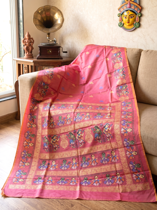Jamini Roy Inspired Bishnupuri Silk Saree