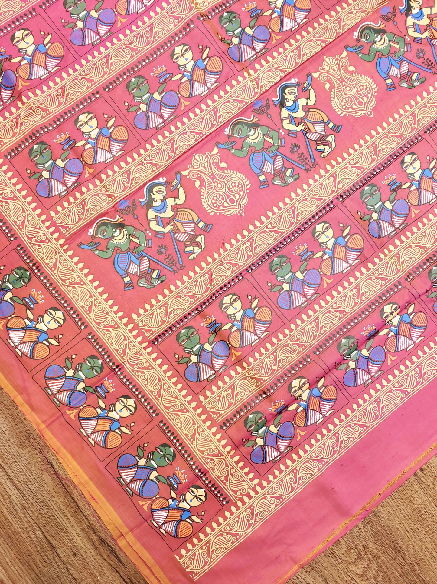 Jamini Roy Inspired Bishnupuri Silk Saree