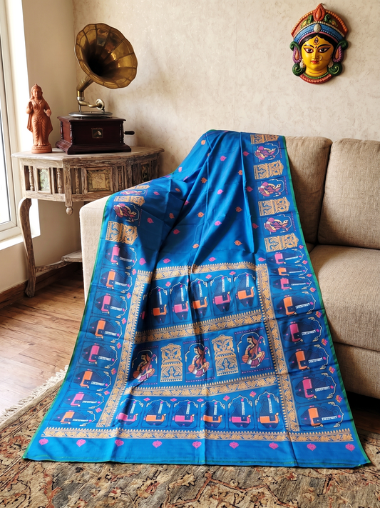 Jamini Roy Inspired Bishnupuri Silk Saree