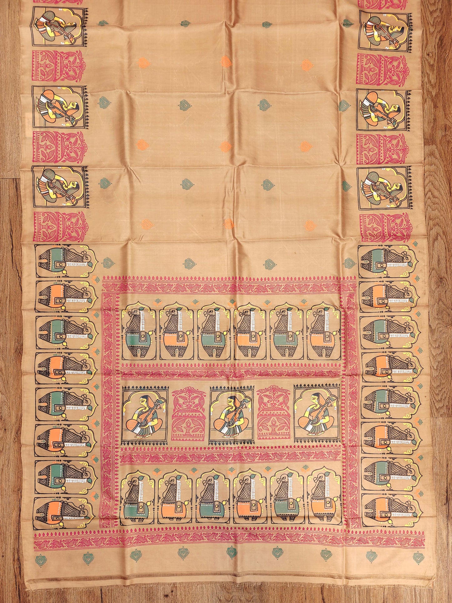 Jamini Roy Inspired Bishnupuri Silk Saree